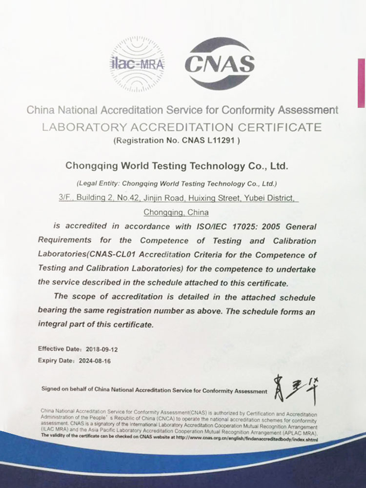 重庆实验室CNAS英文